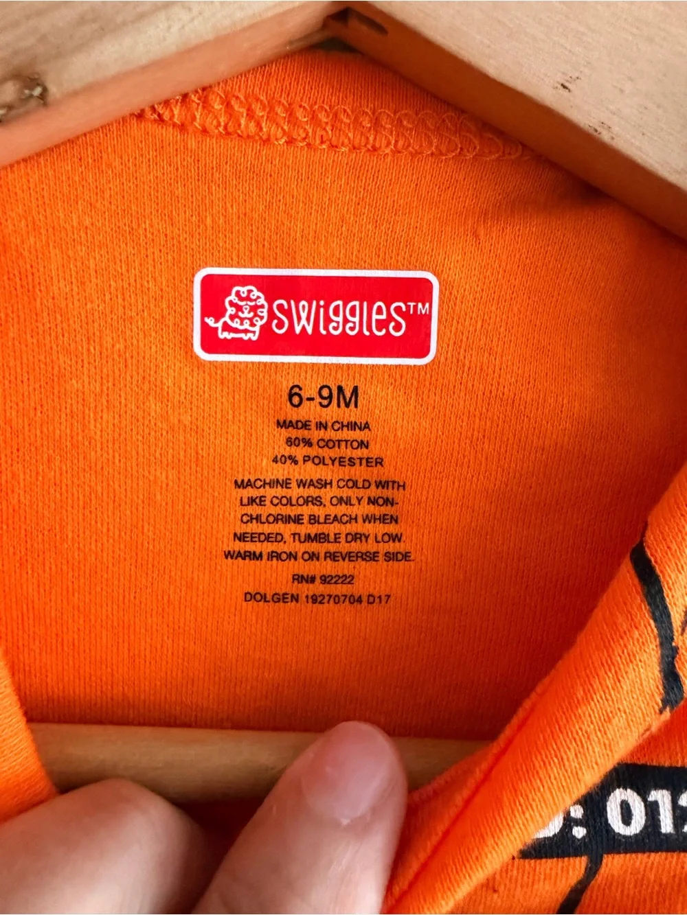 Swiggles Orange Graphic Baby One-Piece Bodysuit - 'I Just Did 9 Months'